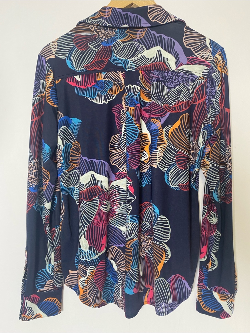 Anatomie Italy Floral Print Button Front Stretch Blouse Size M - Picture 3 of 7